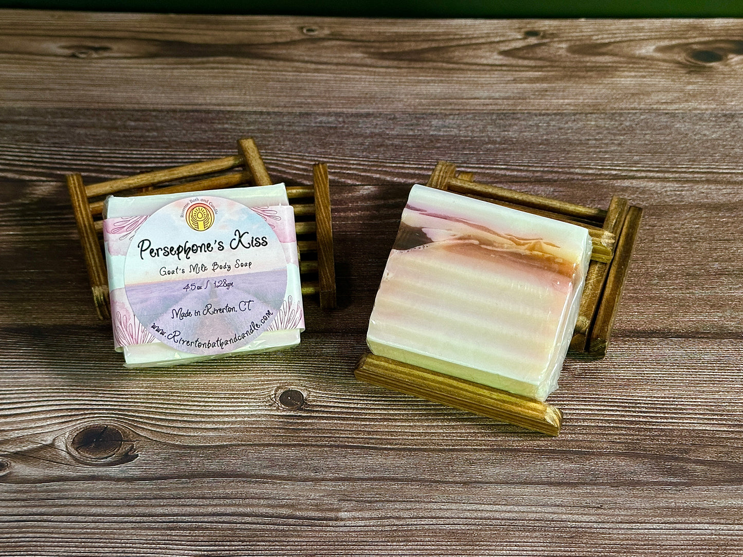 4.5oz Persephone’s Kiss Goat’s Milk Body Soap.